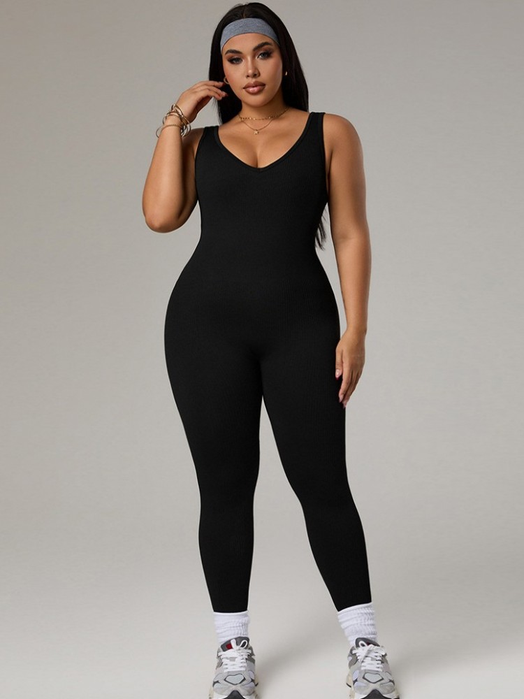 Yoga Fitness Jumpsuit - Büyük Beden Kadın Eşofman Takımı Spor