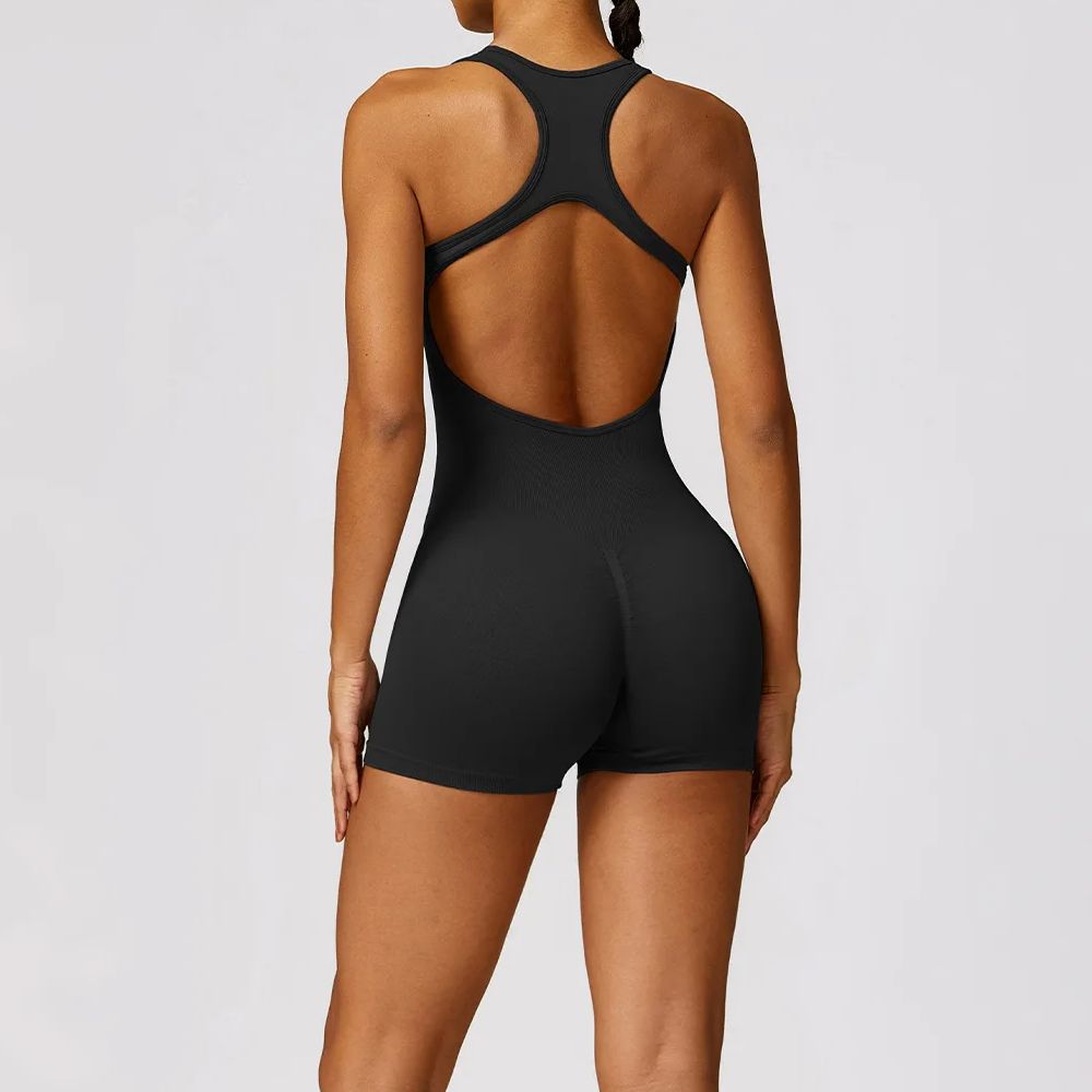 Yoga Fitness Jumpsuit - Seksi geri tulum spor seti kadınlar