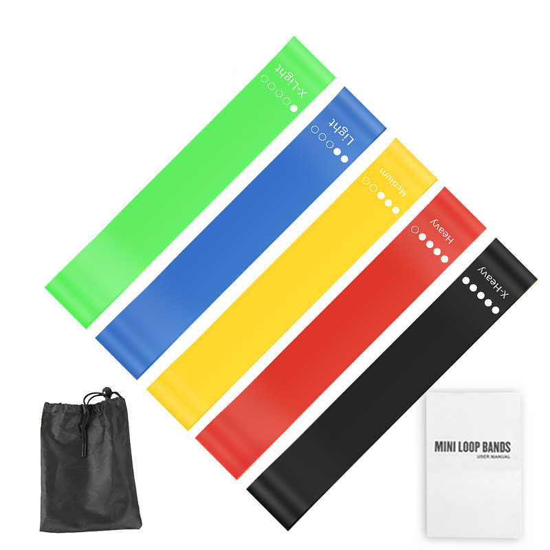 Yoga Fitness Stretching Strap - 5 adet TPE direnç bantları seti