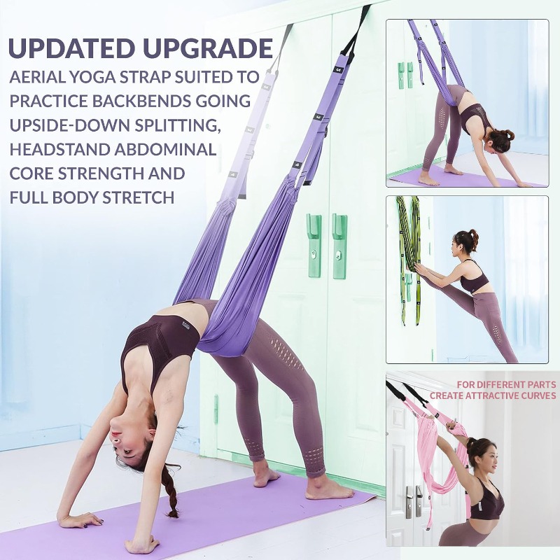 Yoga Fitness Stretching Strap - Ayarlanabilir Hava Yogası Hamak Seti Pilates