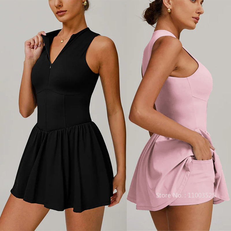Yoga Fitness Dress - Kadın Golf Badminton Tenis Elbise Fermuar
