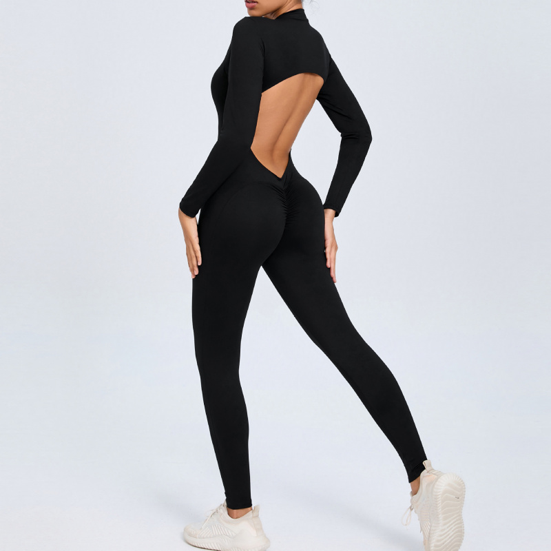 Fermuarlı Uzun Kollu Ten Rengi - Yoga Fitness Jumpsuit incelemesi ve fiyatı